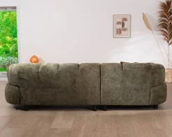Online Canapé en tissu vert avec extension électrique et méridienne retour gauche