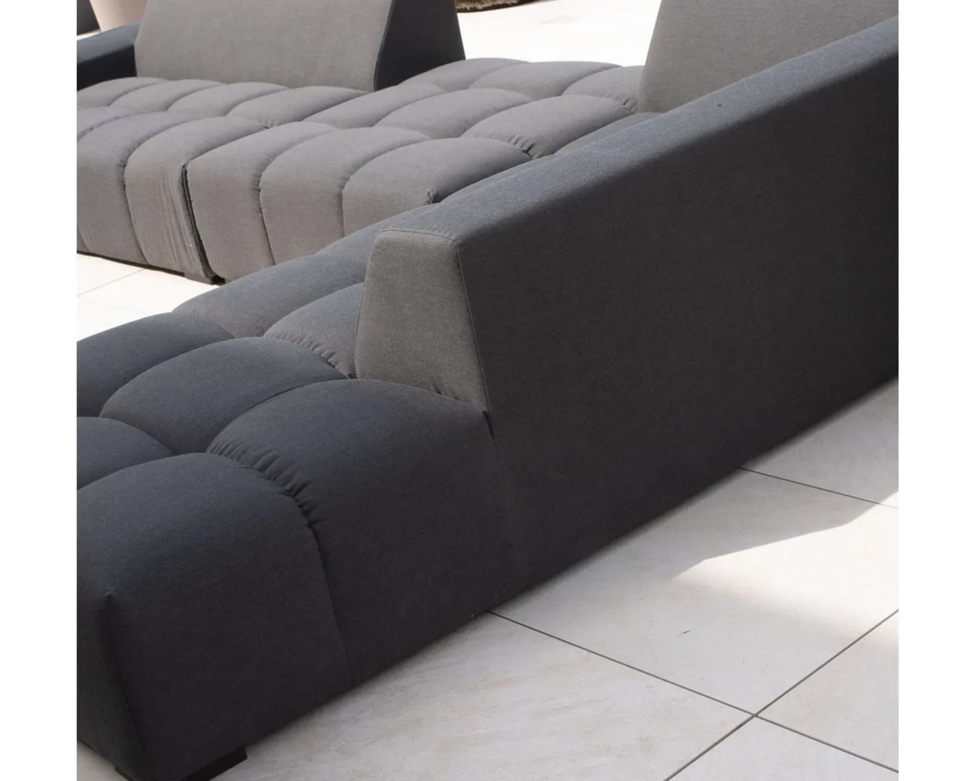 New Canapé extérieur design retour gauche gris foncé "Lazy Beach" Canapé De Jardin