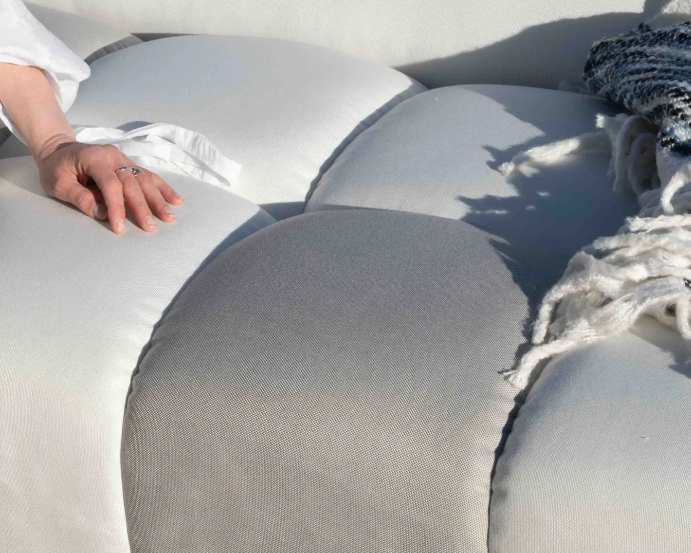 Discount Canapé extérieur modulaire retour droit "Lazy Beach" beige et gris clair Canapé De Jardin