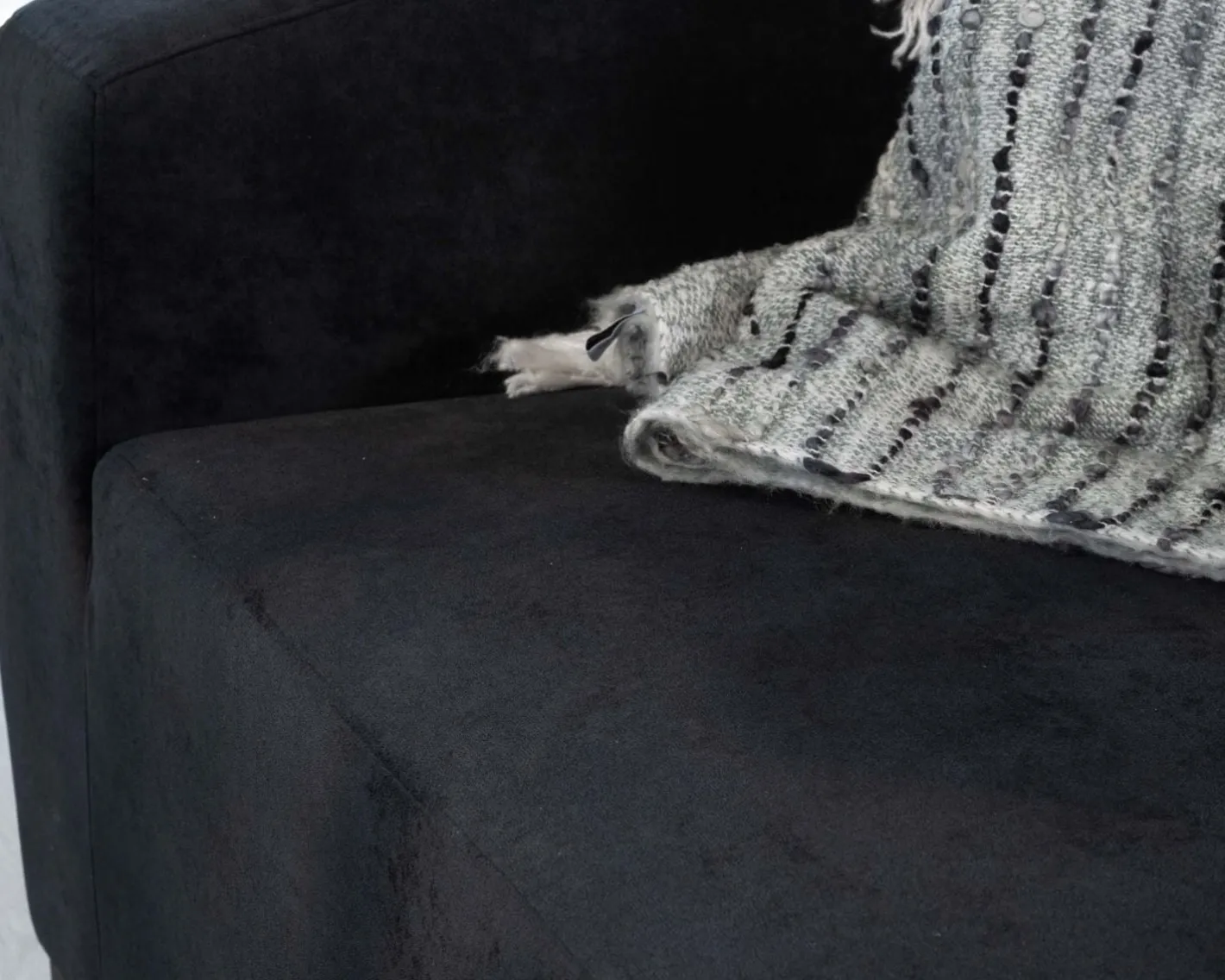 New Canapé modulaire design en velours anthracite "Skult" 2/3 places Canapé 3 Places|Canapé Droit Fixe
