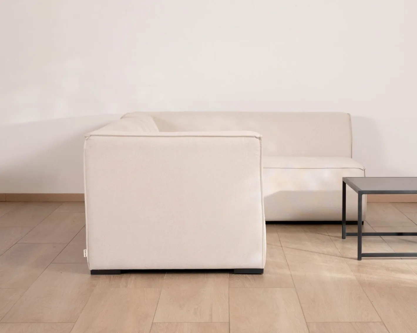 Discount Canapé outdoor en 2 modules "Sunset Bay" tissu spécial extérieur crème Canapé De Jardin