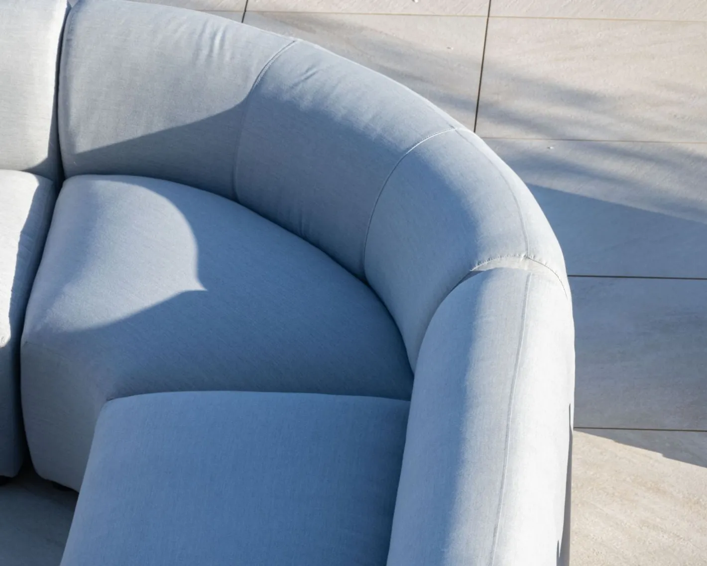 Online Canapé panoramique modulaire spécial extérieur en tissu gris clair "Kacang" Canapé De Jardin|Salon De Jardin