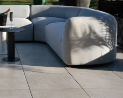 Online Canapé panoramique modulaire spécial extérieur en tissu gris clair