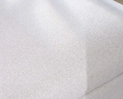 Clearance Canapé 3 places en tissu doux aspect chiné blanc