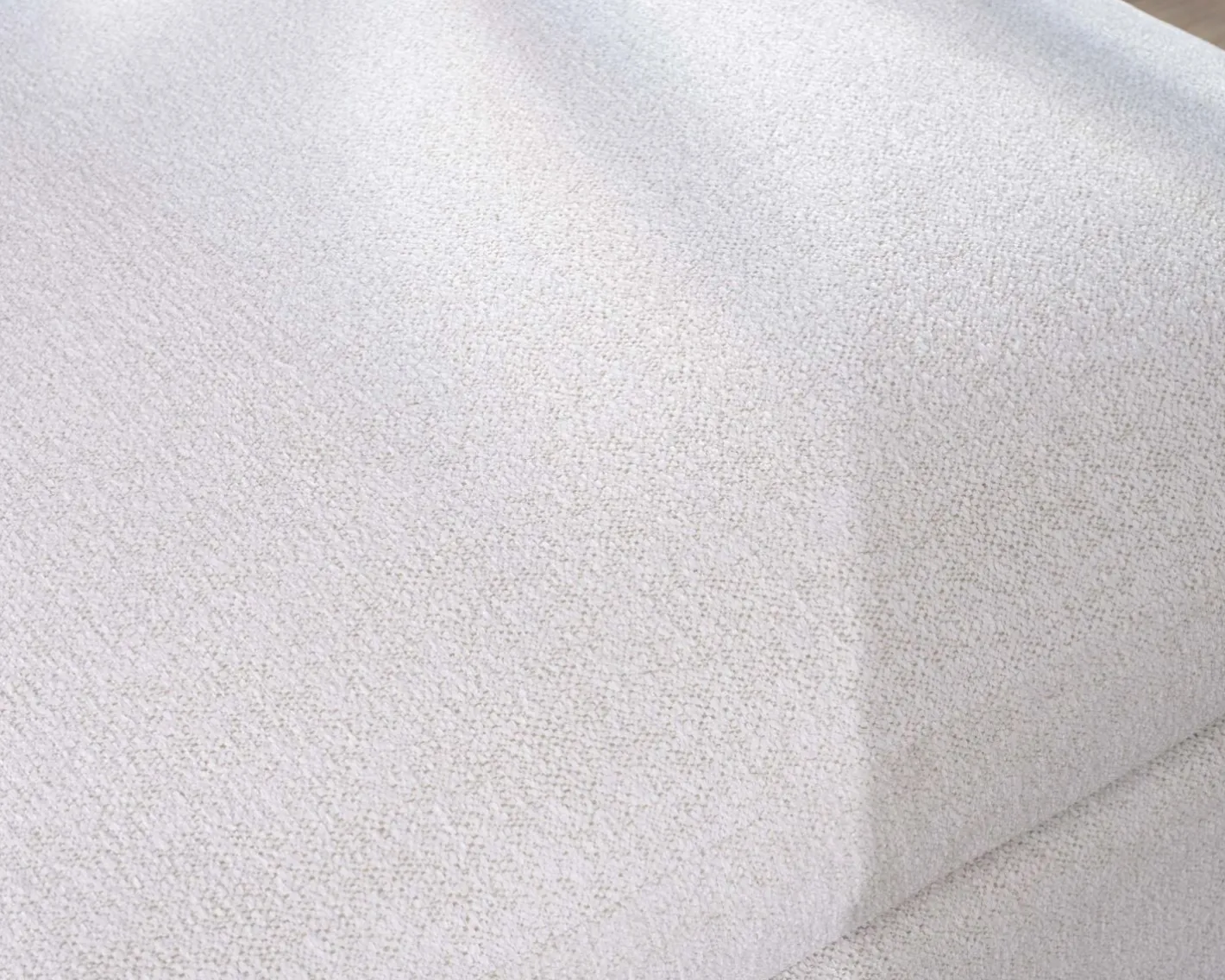 Clearance Canapé 3 places en tissu doux aspect chiné blanc "Tuléar" Canapé 3 Places|Canapé Droit Fixe