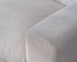 Clearance Canapé 3 places en tissu doux aspect chiné blanc