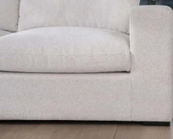 Clearance Canapé 3 places en tissu doux aspect chiné blanc