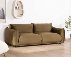 New Canapé 3 places en tissu doux vert kaki 