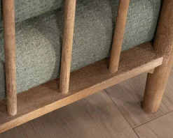 Outlet Canapé 2 places esprit ethnique en tissu gaufré kaki 