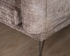 Sale Canapé 3 places esprit rétro en tissu chenillé doux gris cendré "Paloma" Canapé 3 Places|Canapé Droit Fixe