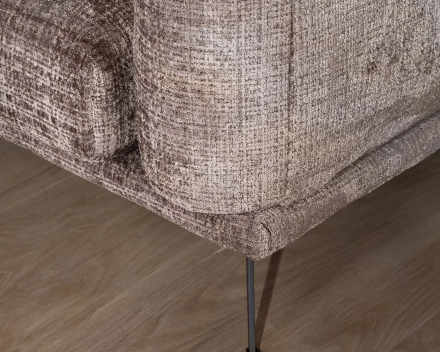 Sale Canapé 3 places esprit rétro en tissu chenillé doux gris cendré "Paloma" Canapé 3 Places|Canapé Droit Fixe