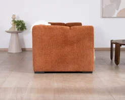 Sale Canapé 3 places tissu bouclette rouille 