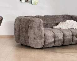 Best Canapé 3 places ultra-cosy en tissu velours gris cendré 