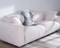 Online Canapé rétro 3 places en velours blanc