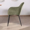 New Chaise contemporaine avec accoudoirs "Scotty" en velours vert kaki et pieds métal noir Chaise