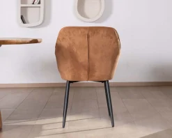 Hot Chaise contemporaine en velours cuivré avec accoudoirs