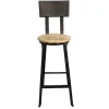 Hot Chaise de bar industrielle métal et bois massif 110cm "Atelier Grey" Chaise De Bar