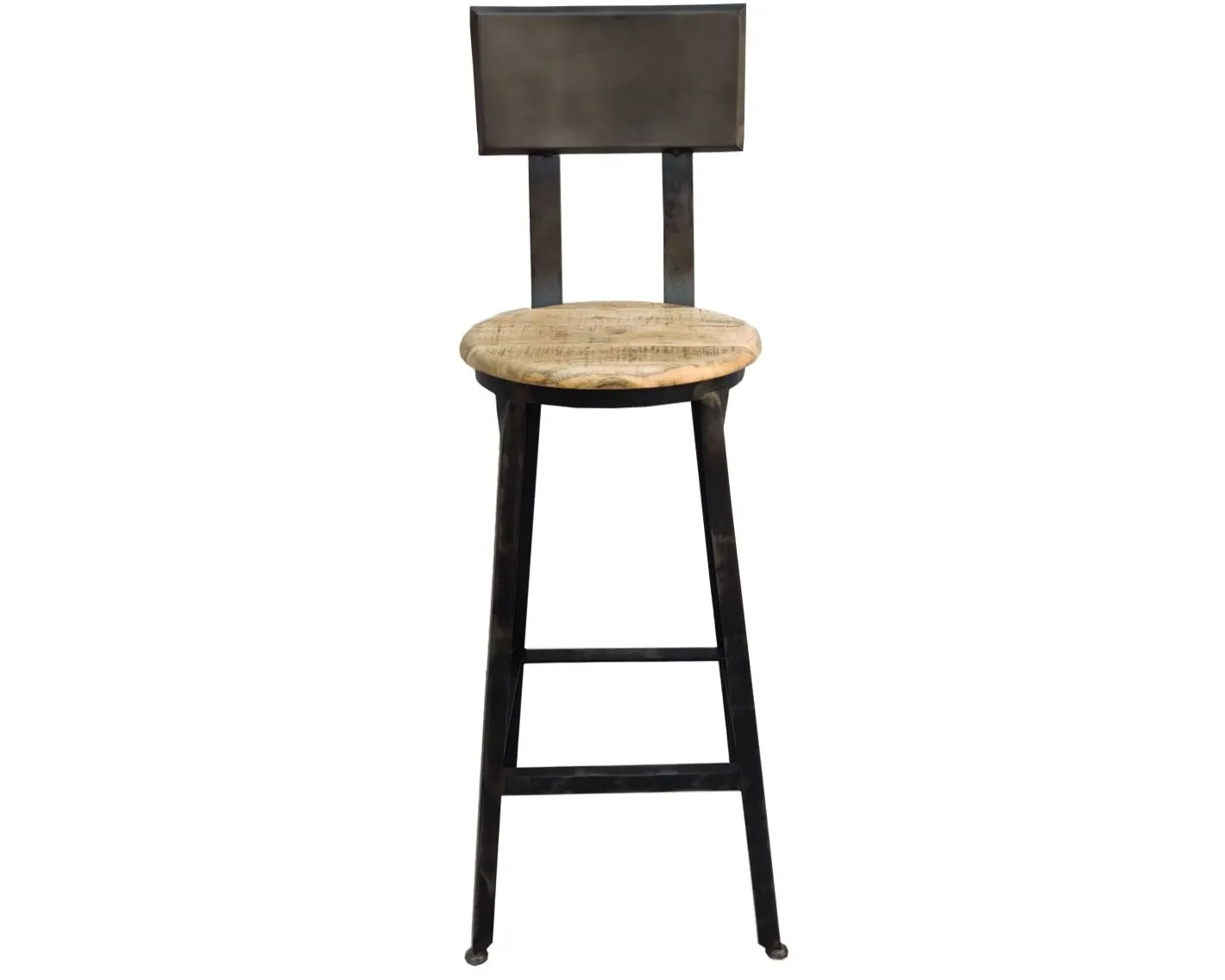 Hot Chaise de bar industrielle métal et bois massif 110cm "Atelier Grey" Chaise De Bar