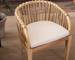 Hot Chaise de jardin en teck et rotin "Wilma" Chaise