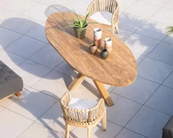 Hot Chaise de jardin en teck et rotin