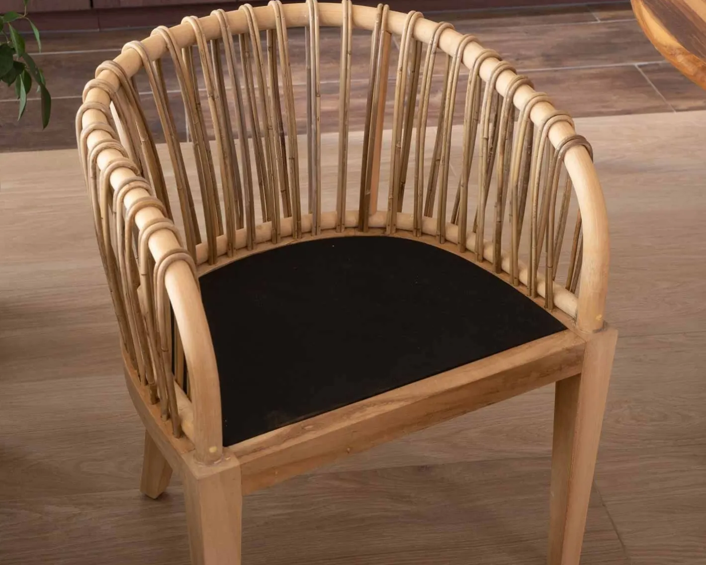 Hot Chaise de jardin en teck et rotin "Wilma" Chaise