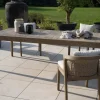 Sale Chaise de repas confortable et haut de gamme en teck sablé avec coussins beiges "Vérone" Chaise