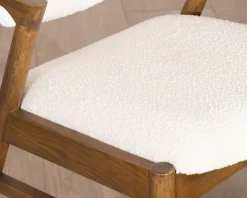 Best Chaise de repas design en frêne foncé et tissu bouclette 