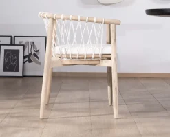 Online Chaise de repas en bois et corde tressée