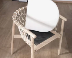 Online Chaise de repas en bois et corde tressée
