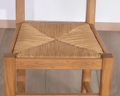Discount Chaise de repas en chêne massif et assise tressée "Antique" esprit classique Chaise