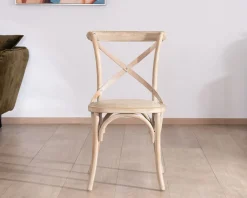 Sale Chaise de repas esprit bistrot en chêne et assise tissu "Brosti" Chaise