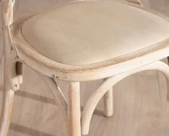 Sale Chaise de repas esprit bistrot en chêne et assise tissu