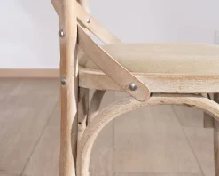 Sale Chaise de repas esprit bistrot en chêne et assise tissu