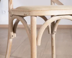 Sale Chaise de repas esprit bistrot en chêne et assise tissu