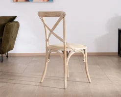 Sale Chaise de repas esprit bistrot en chêne et assise tissu
