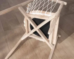 Best Chaise de repas noire en bois et corde tressée 