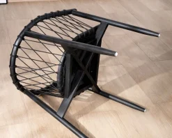 Best Chaise de repas noire en bois et corde tressée 
