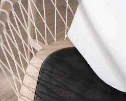 Best Chaise de repas noire en bois et corde tressée 