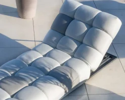 Discount Chaise longue haut de gamme en tissu beige et gris clair