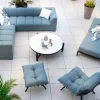 Chaise longue haut de gamme turquoise et noire avec repose-pieds modulaire "Lisca" Bain De Soleil|Fauteuil De Jardin