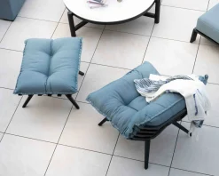 Chaise longue haut de gamme turquoise et noire avec repose-pieds modulaire