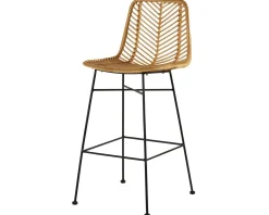 New Chaise mi-hauteur en rotin et pieds métal 