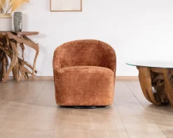 Best Chauffeuse design et cosy en tissu bouclette coloris terre de sienne 