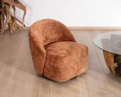 Best Chauffeuse design et cosy en tissu bouclette coloris terre de sienne 