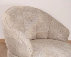 New Chauffeuse effet boule avec surpiqures en tissu bouclette beige tramé 