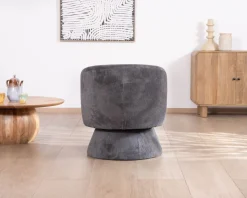 Clearance Chauffeuse pivotante 360° en tissu chenillé gris "Ladoga" Fauteuil
