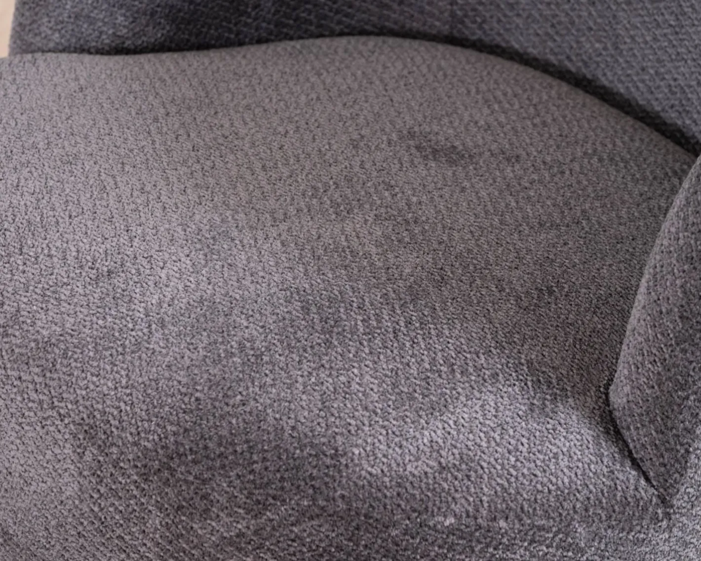 Clearance Chauffeuse pivotante 360° en tissu chenillé gris "Ladoga" Fauteuil
