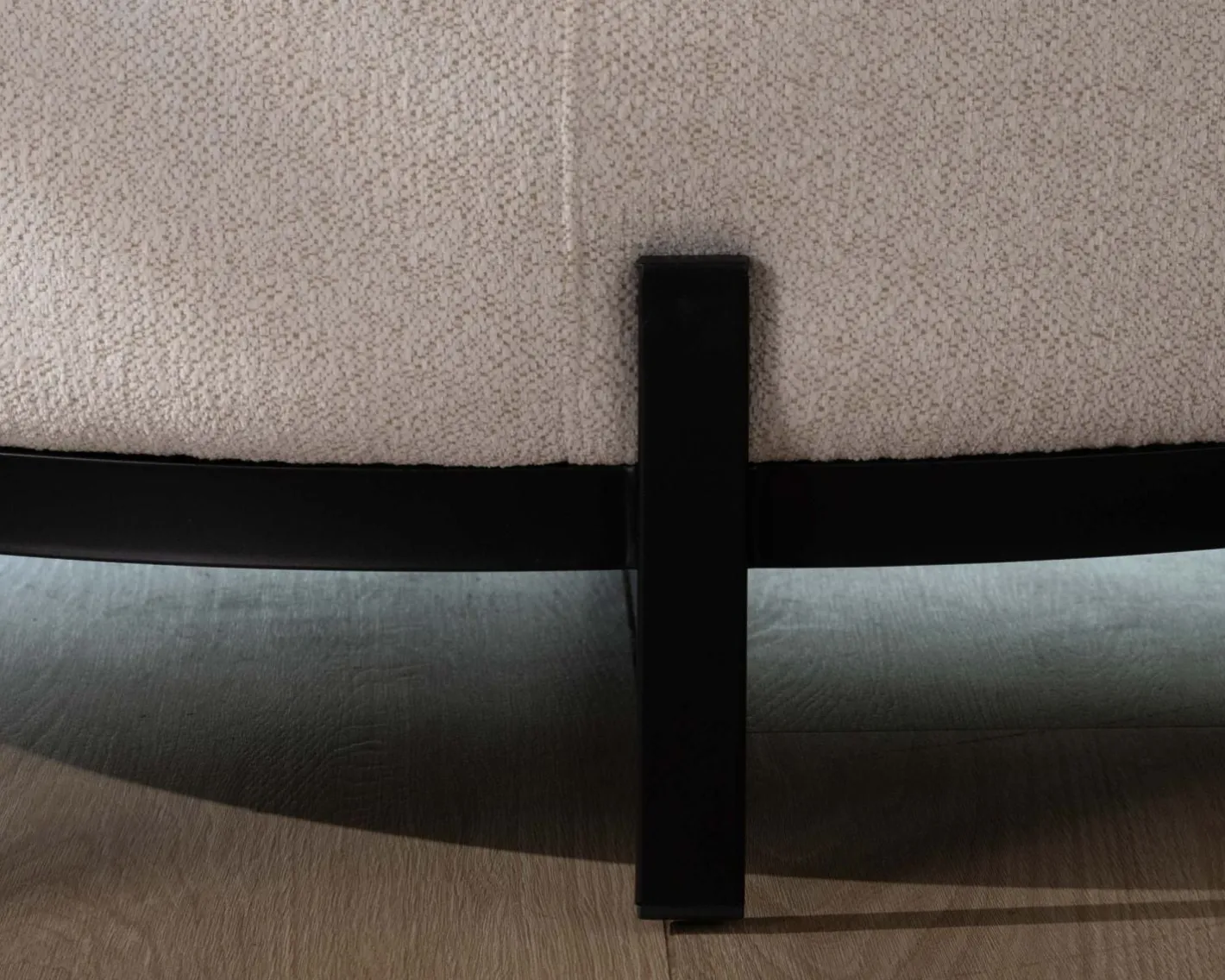 Sale Chauffeuse ronde 120 cm en tissu blanc chiné et coussins velours côtelé "Sweet Culture" Fauteuil
