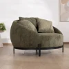 Discount Chauffeuse ronde XL ultra confort en tissu bouclette vert kaki "Sweet Culture" avec déclinaison de coussins Fauteuil