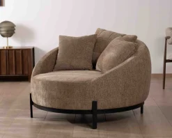Clearance Chauffeuse XL en tissu bouclette taupe